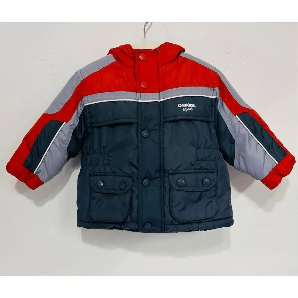 Osh Kosh Orange And Gray Jacket Boys Size 18 Months